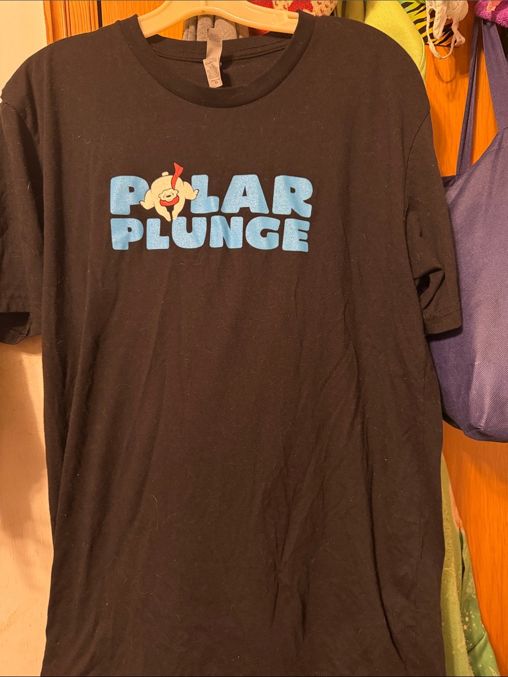Next Level Apparel Black 'Polar Plunge' Short Sleeve Tee with Blue Logo